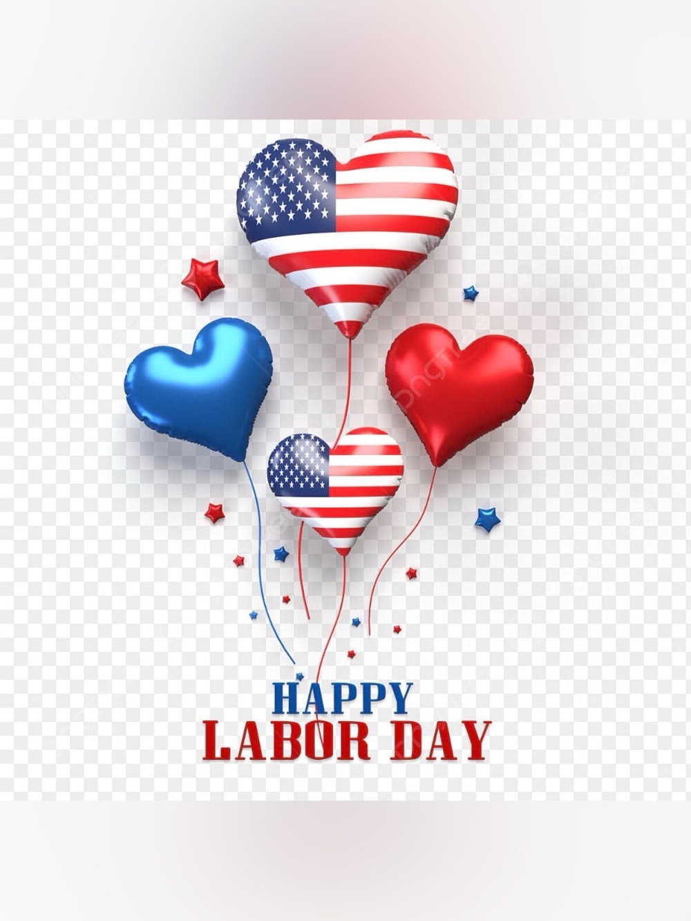 Patriotic Red, White & Blue Heart Celebrates Labor Day